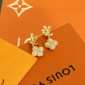 Louis Vuitton LV Buchstabe Blume Diamant Ohrringe-3909